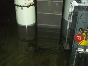 Water damage in basement